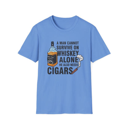 A man cannot survive on whiskey Alone ( Men's T-Shirt)