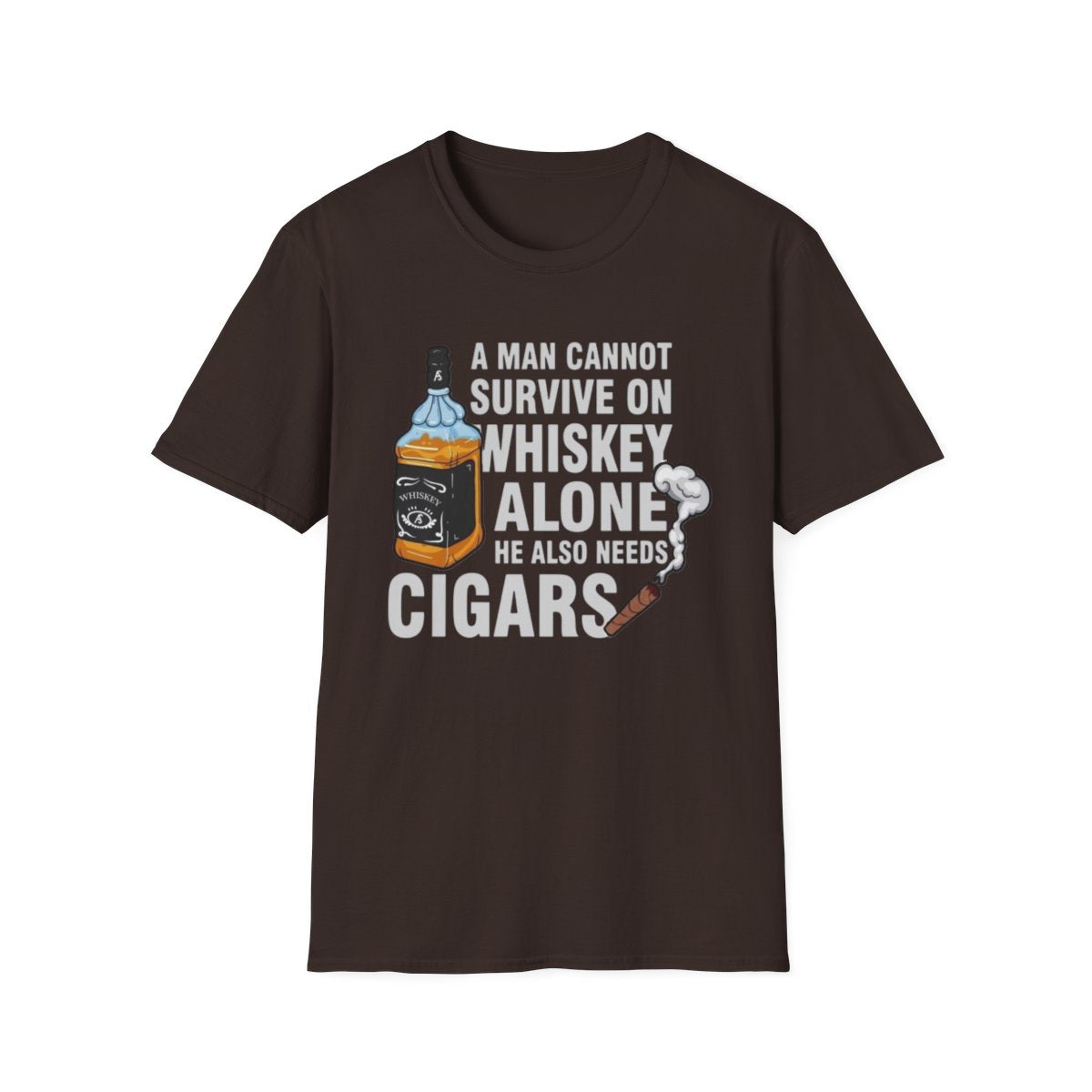 A man cannot survive on whiskey Alone ( Men's T-Shirt)