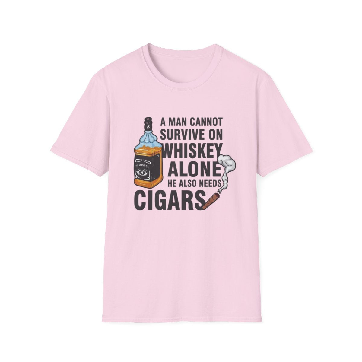 A man cannot survive on whiskey Alone ( Men's T-Shirt)